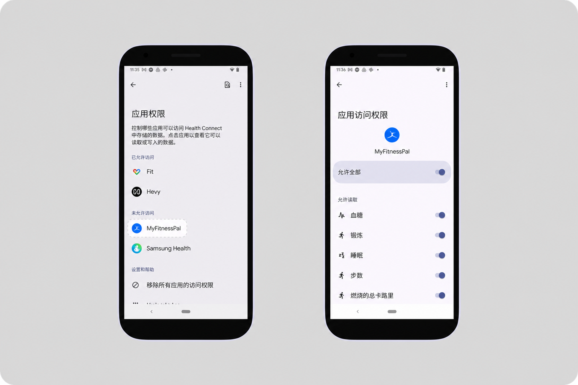 Myfitnesspal - Health connect permissions (1).png